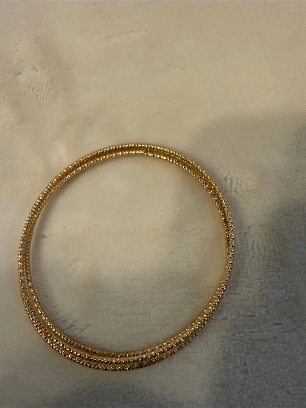9” Gold-Tone Textured Bangle Bracelet Set - Women Jewelry